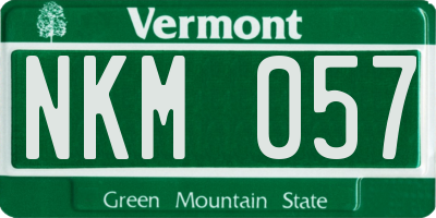 VT license plate NKM057