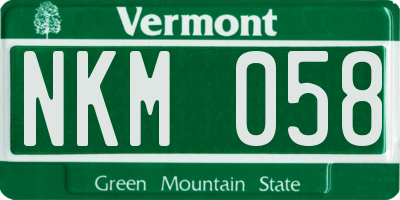 VT license plate NKM058