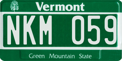 VT license plate NKM059