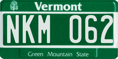 VT license plate NKM062
