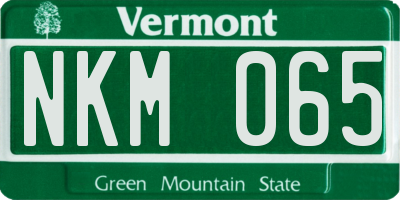 VT license plate NKM065
