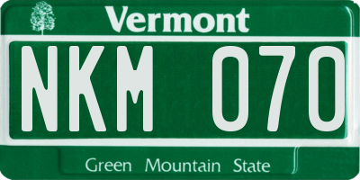 VT license plate NKM070