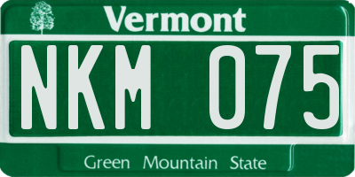 VT license plate NKM075