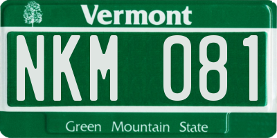 VT license plate NKM081