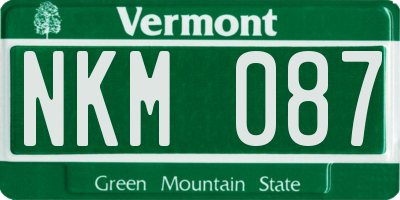VT license plate NKM087