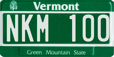 VT license plate NKM100
