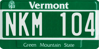 VT license plate NKM104