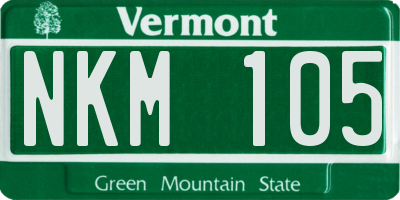 VT license plate NKM105