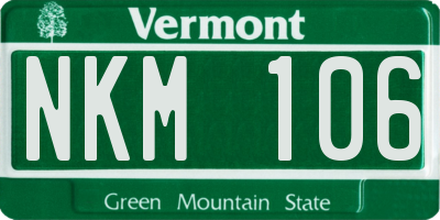 VT license plate NKM106
