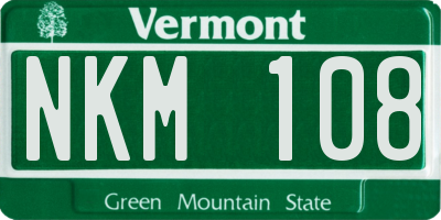 VT license plate NKM108