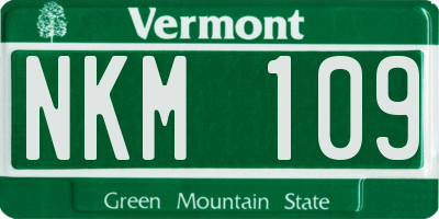 VT license plate NKM109