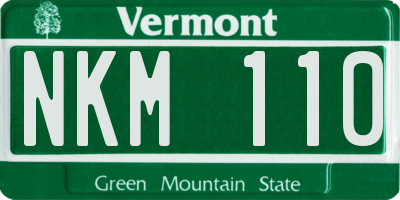 VT license plate NKM110