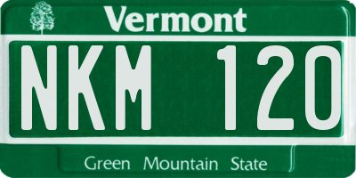 VT license plate NKM120