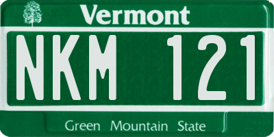VT license plate NKM121