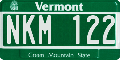 VT license plate NKM122