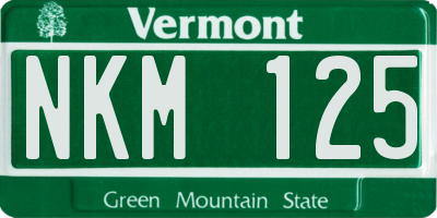 VT license plate NKM125