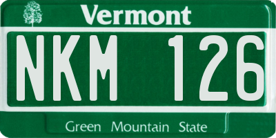 VT license plate NKM126