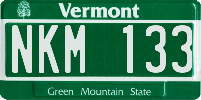 VT license plate NKM133