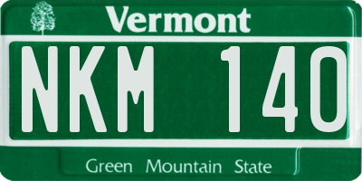 VT license plate NKM140
