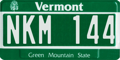 VT license plate NKM144