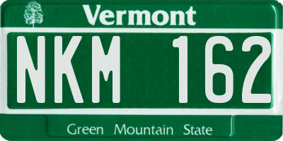 VT license plate NKM162