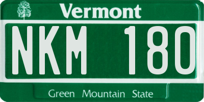 VT license plate NKM180