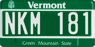 VT license plate NKM181