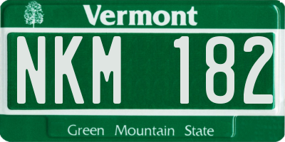 VT license plate NKM182