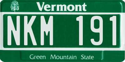 VT license plate NKM191