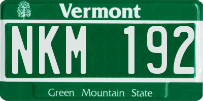 VT license plate NKM192