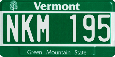VT license plate NKM195