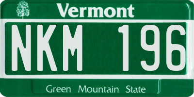 VT license plate NKM196