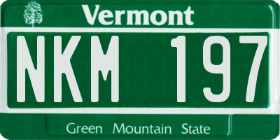 VT license plate NKM197