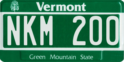 VT license plate NKM200
