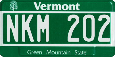 VT license plate NKM202