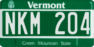 VT license plate NKM204