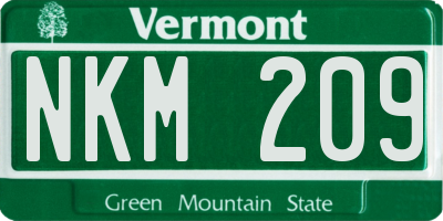VT license plate NKM209