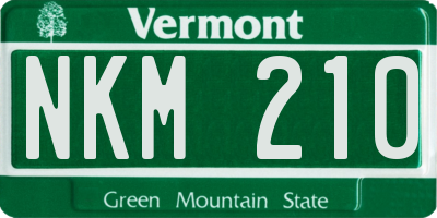 VT license plate NKM210