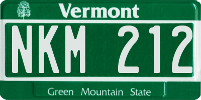VT license plate NKM212