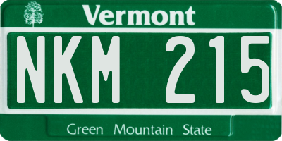 VT license plate NKM215