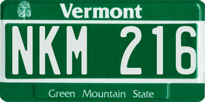 VT license plate NKM216