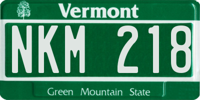 VT license plate NKM218