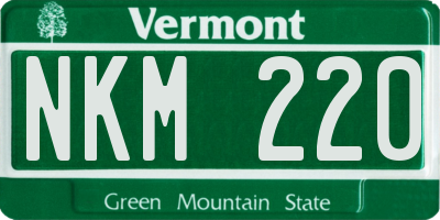 VT license plate NKM220