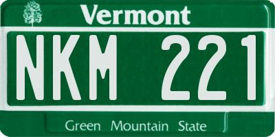 VT license plate NKM221
