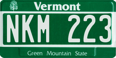 VT license plate NKM223
