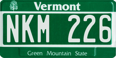 VT license plate NKM226