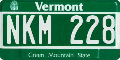 VT license plate NKM228