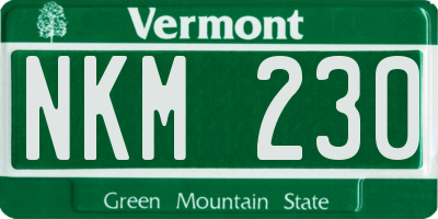 VT license plate NKM230