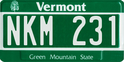 VT license plate NKM231