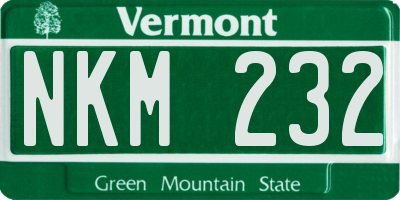 VT license plate NKM232